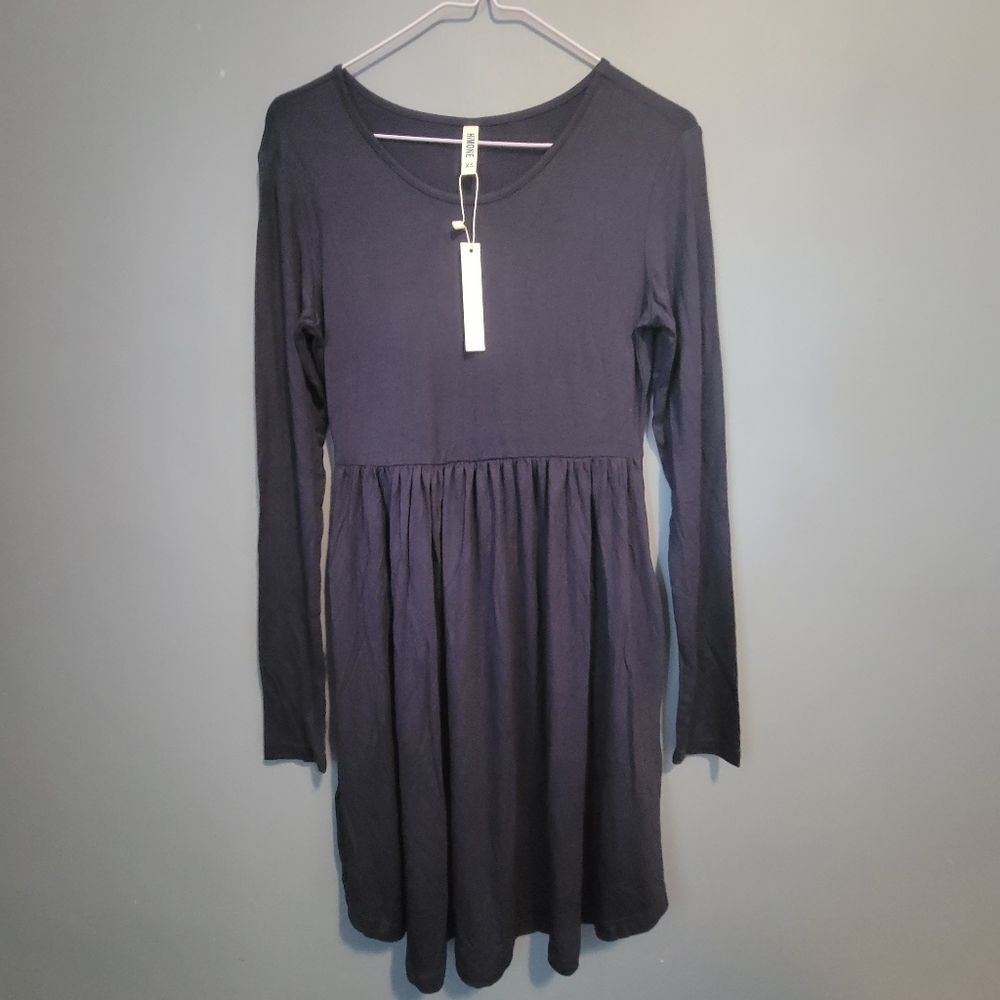 ❗CLOSET LIQUIDATION❗️NWT HiMONE Navy Blue Long Sleeve Dress With Pockets